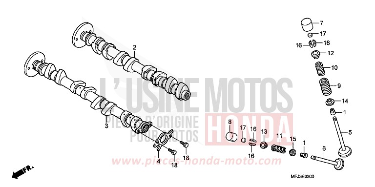 ARBRE A CAMES/SOUPAPE de CBR600RR ABS ROSS WHITE (NH196) de 2011